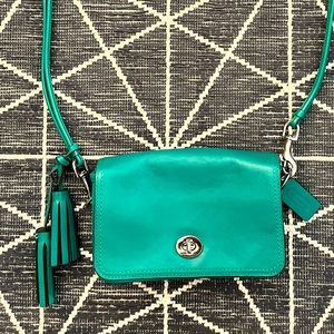 Coach Emerald Leather Turnlock Crossbody Bag